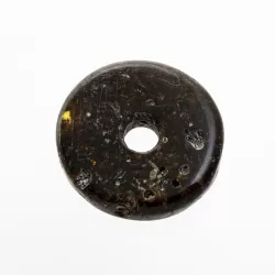 Donut shape Baltic amber pendant medallion