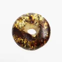 Donut shape Baltic amber pendant medallion
