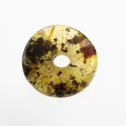 Donut shape Baltic amber pendant medallion