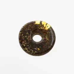 Donut shape Baltic amber pendant medallion