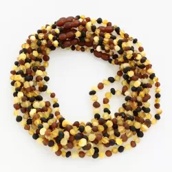 10 Raw Multi BAROQUE teething Baltic amber necklaces 38cm
