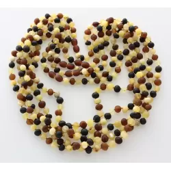 5 Raw Multi BAROQUE Baltic amber adult necklaces 55cm