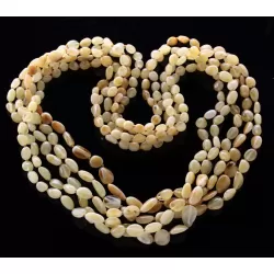 5 Milk BEANS Baltic amber adult necklaces 65cm
