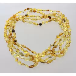 5 Mix BEANS Baltic amber adult necklaces 55cm