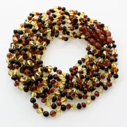 10 Multi BROQUE teething Baltic amber necklaces 32cm
