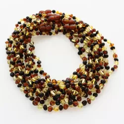 10 Multi BROQUE teething Baltic amber necklaces 36cm