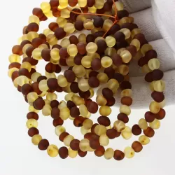10 Raw Multi Stretch BAROQUE Baltic amber adult bracelets 19cm