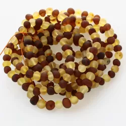 10 Raw Multi Stretch BAROQUE Baltic amber adult bracelets 19cm