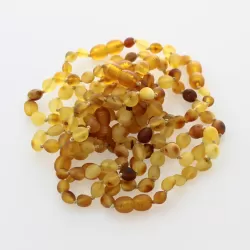 10 Raw Mix BEANS Baltic amber teething bracelets 14cm