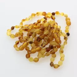 10 Raw Mix BEANS Baltic amber teething bracelets 14cm