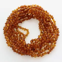 10 Big Cognac BAROQUE teething Baltic amber necklaces 36cm