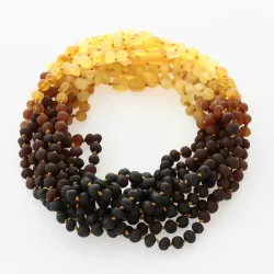 10 Raw Rainbow BAROQUE Baby teething Baltic amber necklaces 32cm
