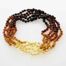 5 Rainbow BAROQUE Baltic amber teething necklaces 32cm