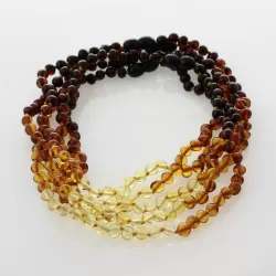 5 Rainbow BAROQUE Baltic amber teething necklaces 32cm