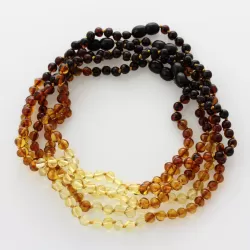 5 Rainbow BAROQUE Baltic amber teething necklaces 32cm