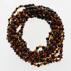 10 Multi BROQUE teething Baltic amber necklaces 33cm