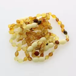 10 Raw Mix BEANS Baltic amber teething bracelets 14cm