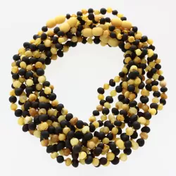 10 Raw Multi BAROQUE Baltic amber teething necklaces 33cm