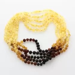 5 Raw Rainbow BAROQUE Baltic amber adult necklaces 46cm