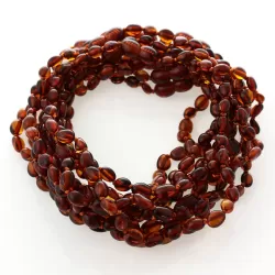 10 Cognac BEANS Baby teething Baltic amber necklaces 28cm