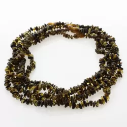 5 Green CHIPS Baltic amber necklaces 46cm