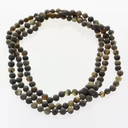 3 Big Raw Green BAROQUE Baltic amber adult necklaces 50cm
