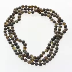 3 Big Raw Green BAROQUE Baltic amber adult necklaces 50cm