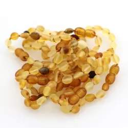10 Raw Mix BEANS Baltic amber teething bracelets 14cm