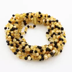 10 Raw Multi BAROQUE teething Baltic amber necklaces 33cm