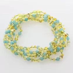 5 Lemon Gems Baltic Amber teething necklaces 33cm
