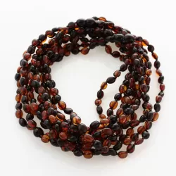 10 Multi BEANS Baby teething Baltic amber necklaces 33cm