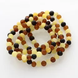 5 Raw Multi BAROQUE Baltic amber adult stretch bracelets 18cm