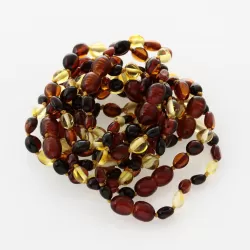 10 Multi BEANS Baltic amber teething Baby bracelets 14cm