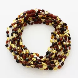 10 Multi BEANS Baby teething Baltic amber necklaces 33cm