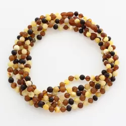 5 Big Raw Multi BAROQUE children Baltic amber necklaces 38cm
