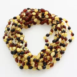 10 Multi BEANS Baby teething Baltic amber necklaces 32cm