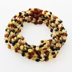 10 Multi BEANS Baby teething Baltic amber necklaces 32cm
