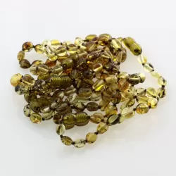 10 Green BEANS Baltic amber teething bracelets 14cm