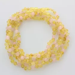 5 Raw Lemon Gems Baltic Amber teething necklaces 33cm