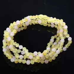 5 Raw Lemon Gems Baltic Amber teething necklaces 33cm
