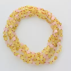 5 Raw Lemon Gems Baltic Amber teething necklaces 33cm