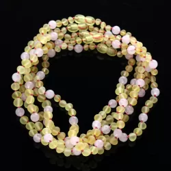 5 Raw Lemon Gems Baltic Amber teething necklaces 33cm