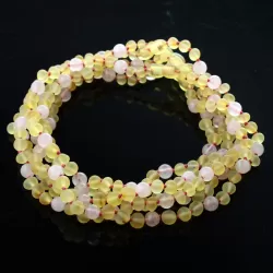 5 Raw Lemon Gems Baltic Amber teething necklaces 33cm