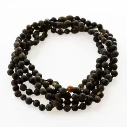5 Raw Dark ROUND Baltic amber teething necklaces 33cm