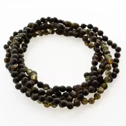 5 Raw Dark ROUND Baltic amber teething necklaces 33cm