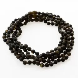 5 Raw Dark ROUND Baltic amber teething necklaces 33cm
