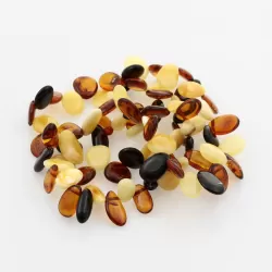 3 Multi Leaf Baltic amber Choker Leaves stretch Bracelets 18cm