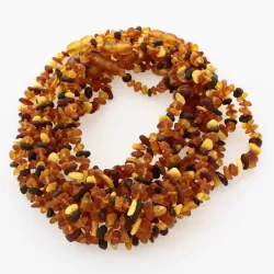 10 Raw Multi CHIPS Baltic amber teething necklaces 32cm