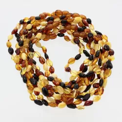 10 Multi BEANS Baby teething Baltic amber necklaces 33cm
