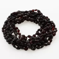 10 Raw Cherry BEANS Baby teething Baltic amber necklaces 33cm